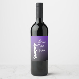 Étiquette Pour Bouteilles De Vin Servez-moi vin amusant joueur de tennis Citation d