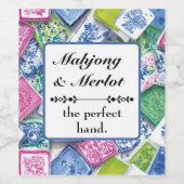 Étiquette Pour Bouteilles De Vin Serviette de Mahjong (Étiquettes simples)