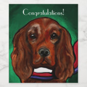 Étiquette Pour Bouteilles De Vin Setter rouge irlandais (Étiquettes simples)