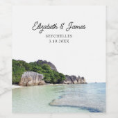 Étiquette Pour Bouteilles De Vin Seychelles Wedding Favor (Étiquettes simples)