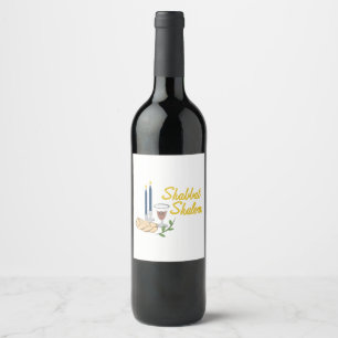 Étiquette Pour Bouteilles De Vin Shabbat Shalom