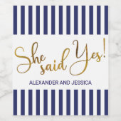 Étiquette Pour Bouteilles De Vin She Said Yes (Étiquettes simples)