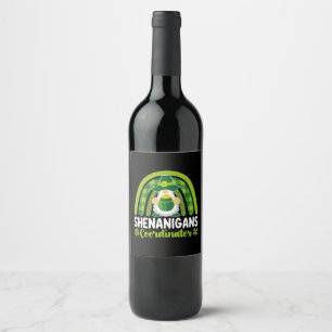 Étiquette Pour Bouteilles De Vin Shenanigans coordinateur Gnomes Saint Patrick's Da