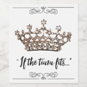 Étiquette Pour Bouteilles De Vin "Si le diadème convient..." (Étiquettes simples)