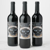 Étiquette Pour Bouteilles De Vin Siamese cat (Bouteilles)