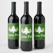 Étiquette Pour Bouteilles De Vin silhouette de l'ARBRE DE NOËL | (Bouteilles)