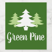 Étiquette Pour Bouteilles De Vin silhouette de l'ARBRE DE NOËL | (Étiquettes simples)