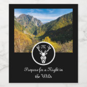 Étiquette Pour Bouteilles De Vin Silhouette de l'étape blanche de neige Monogramme  (Étiquettes simples)