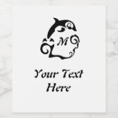 Étiquette Pour Bouteilles De Vin Silhouette Dolphin (Étiquettes simples)