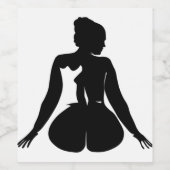 Étiquette Pour Bouteilles De Vin silhouette féminine 97 (Étiquettes simples)