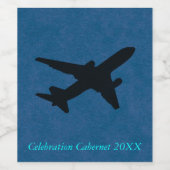 Étiquette Pour Bouteilles De Vin Silhouette Jet (Étiquettes simples)