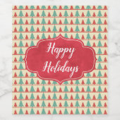 Étiquette Pour Bouteilles De Vin Silhouettes Arbre Rétro personnalisables (Étiquettes simples)