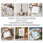 Étiquette Pour Bouteilles De Vin Silver 25th Anniversary