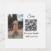 Étiquette Pour Bouteilles De Vin Simple animal name details QR code add text photo (Étiquettes simples)