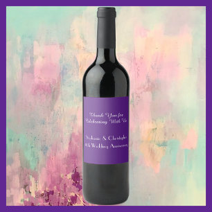 Étiquette Pour Bouteilles De Vin Simple Classique Deep Purple Anniversaire