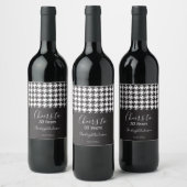 Étiquette Pour Bouteilles De Vin Simple classique noir et blanc Houndstooth Chefs (Bouteilles)
