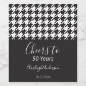 Étiquette Pour Bouteilles De Vin Simple classique noir et blanc Houndstooth Chefs (Étiquettes simples)