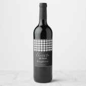 Étiquette Pour Bouteilles De Vin Simple classique noir et blanc Houndstooth Chefs (Devant)