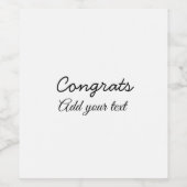 Étiquette Pour Bouteilles De Vin Simple congratulation graduation add your (Étiquettes simples)