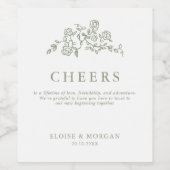 Étiquette Pour Bouteilles De Vin Simple Delicate Floral Timeless Sage Mariage vert (Étiquettes simples)