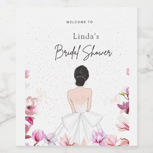 Étiquette Pour Bouteilles De Vin Simple douche de mariage mignonne (Étiquettes simples)