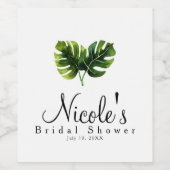 Étiquette Pour Bouteilles De Vin Simple Elegant Tropical Palm Feuille Mariage chic (Étiquettes simples)