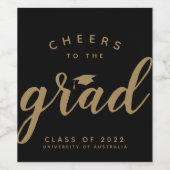 Étiquette Pour Bouteilles De Vin Simple encouragements à l'or noir Grad (Étiquettes simples)