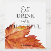 Étiquette Pour Bouteilles De Vin Simple étiquette Rustique de Thanksgiving. Étiquet (Étiquettes simples)