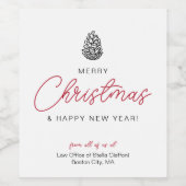 Étiquette Pour Bouteilles De Vin Simple Festin Joyeux Noël (Étiquettes simples)