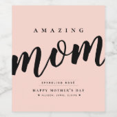 Étiquette Pour Bouteilles De Vin Simple Fête des Mères Moderne Personnalisée (Étiquettes simples)