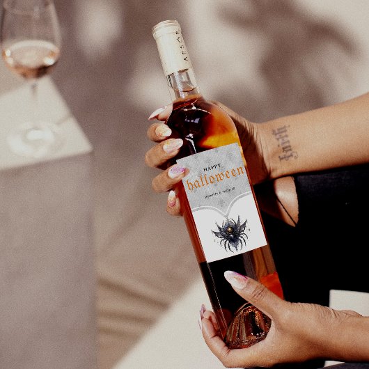 Étiquette Pour Bouteilles De Vin Simple fête gothique d'Halloween