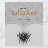 Étiquette Pour Bouteilles De Vin Simple fête gothique d'Halloween (Étiquettes simples)