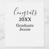 Étiquette Pour Bouteilles De Vin Simple graduation congratulations minimal add clas (Étiquettes simples)