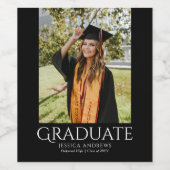 Étiquette Pour Bouteilles De Vin Simple Graduation Design Moderne Photo Diplômée (Étiquettes simples)