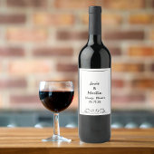 Étiquette Pour Bouteilles De Vin Simple intemporel manuscrit Mariage Swan personnal