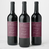 Étiquette Pour Bouteilles De Vin Simple mariage élégant script Bourgogne (Bouteilles)