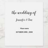 Étiquette Pour Bouteilles De Vin simple mariage minimal (Étiquettes simples)