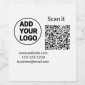 Étiquette Pour Bouteilles De Vin Simple minimum q r code ajouter logo code d'analys (Étiquettes simples)
