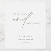 Étiquette Pour Bouteilles De Vin Simple Modern Script Names Mariage (Étiquettes simples)