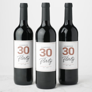 Étiquette Pour Bouteilles De Vin Simple moderne 30 Flirty Étiquette de vin personna