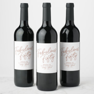 Étiquette Pour Bouteilles De Vin Simple moderne Fabrique Cinquante Anniversaire per