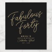 Étiquette Pour Bouteilles De Vin Simple moderne Fabrique Quarante Anniversaire pers (Étiquettes simples)