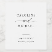 Étiquette Pour Bouteilles De Vin Simple moderne Noms de script Mariage Étiquette de (Étiquettes simples)