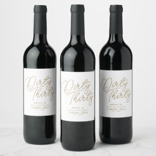 Étiquette Pour Bouteilles De Vin Simple Moderne Sale Trente Anniversaire Personnali