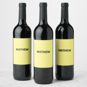 Étiquette Pour Bouteilles De Vin simple monogramme de lettre initiale ajoutez votre