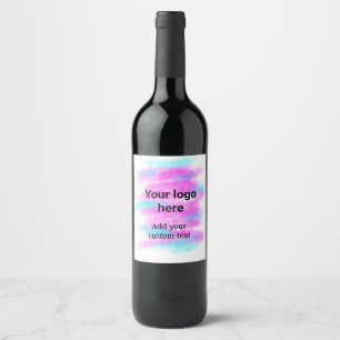 Étiquette Pour Bouteilles De Vin Simple pi rouge aquarelle ajoutez votre logo texte