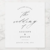 Étiquette Pour Bouteilles De Vin Simple Script Mariage Blanc (Étiquettes simples)