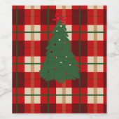 Étiquette Pour Bouteilles De Vin Simples Arbre À Fils Rouge Et Vert (Étiquettes simples)