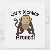 Étiquette Pour Bouteilles De Vin Singe autour (Étiquettes simples)