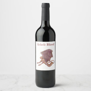 Étiquette Pour Bouteilles De Vin Singe mignon de vol d'amour drôle de sang de Rebo